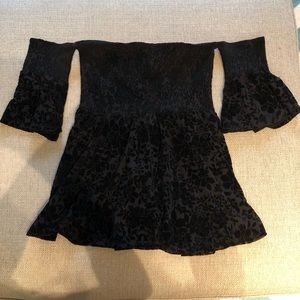 Cute Francesca’s off-the-shoulder velvet top